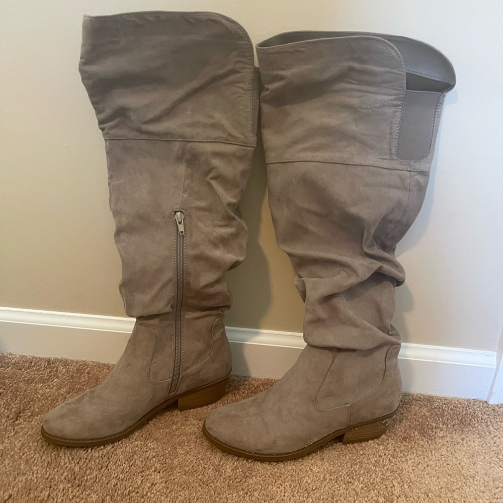 Knee high boots.